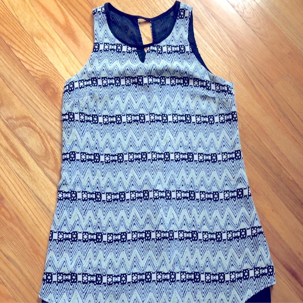 Teeze Me Blue Graphic Sleeveless Tank Dress